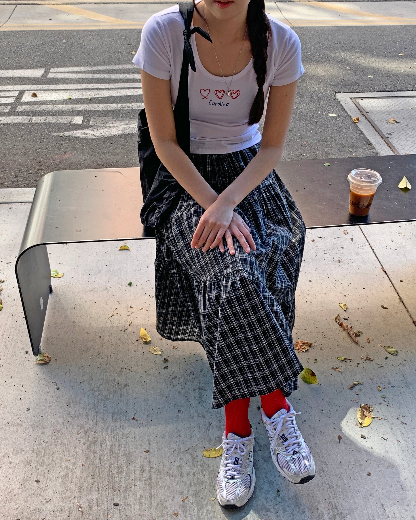 Plaid Tiered Maxi Skirt