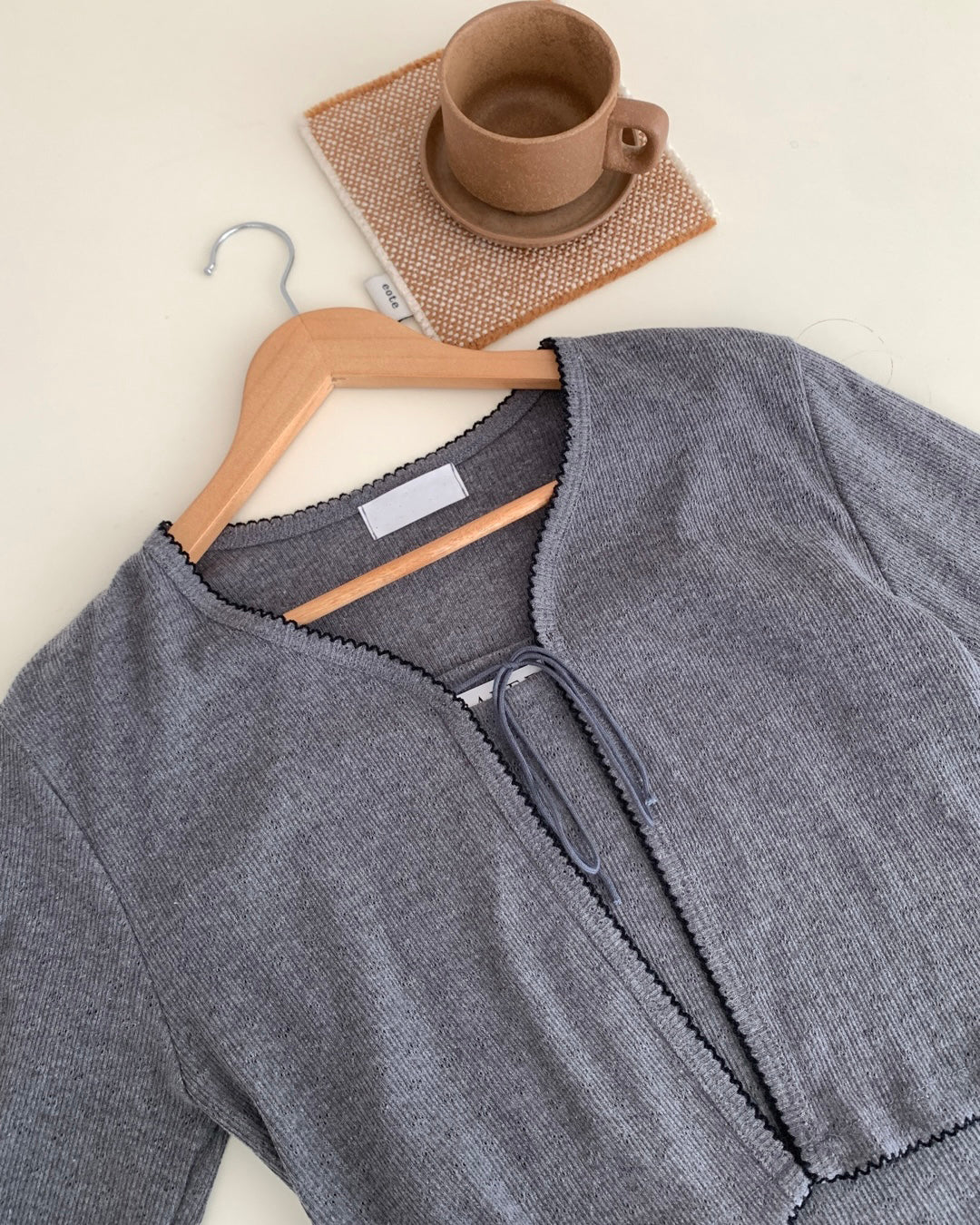Scallop Trim Cardigan & Cami Set