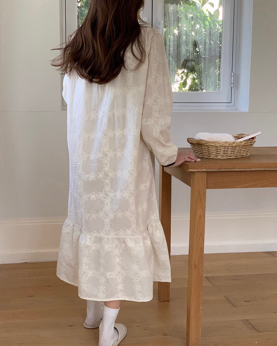 Floral Embroidered Sleep Dress