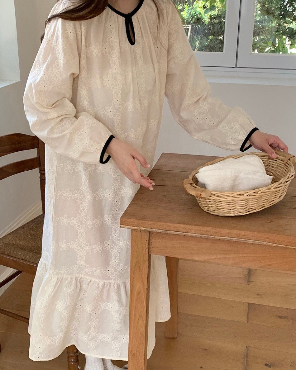 Floral Embroidered Sleep Dress