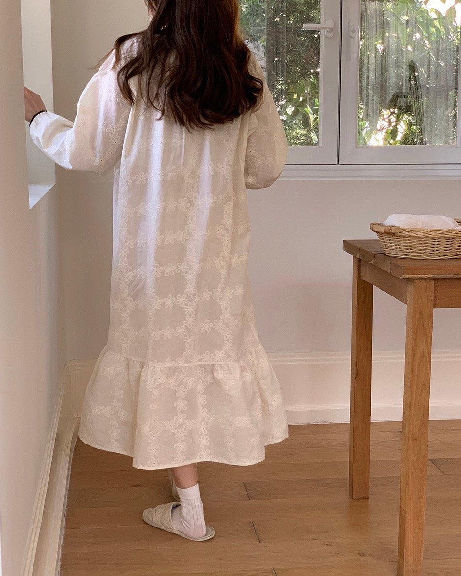 Floral Embroidered Sleep Dress