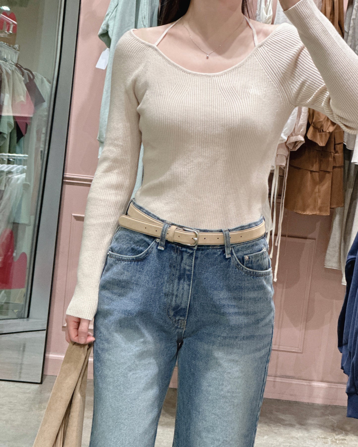 Sweet Halter Neckline Knit