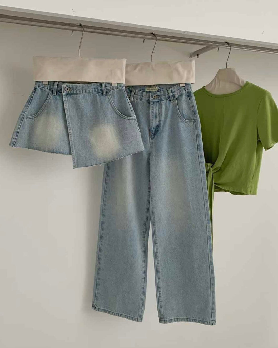 Denim Duo Skirt and Jeans