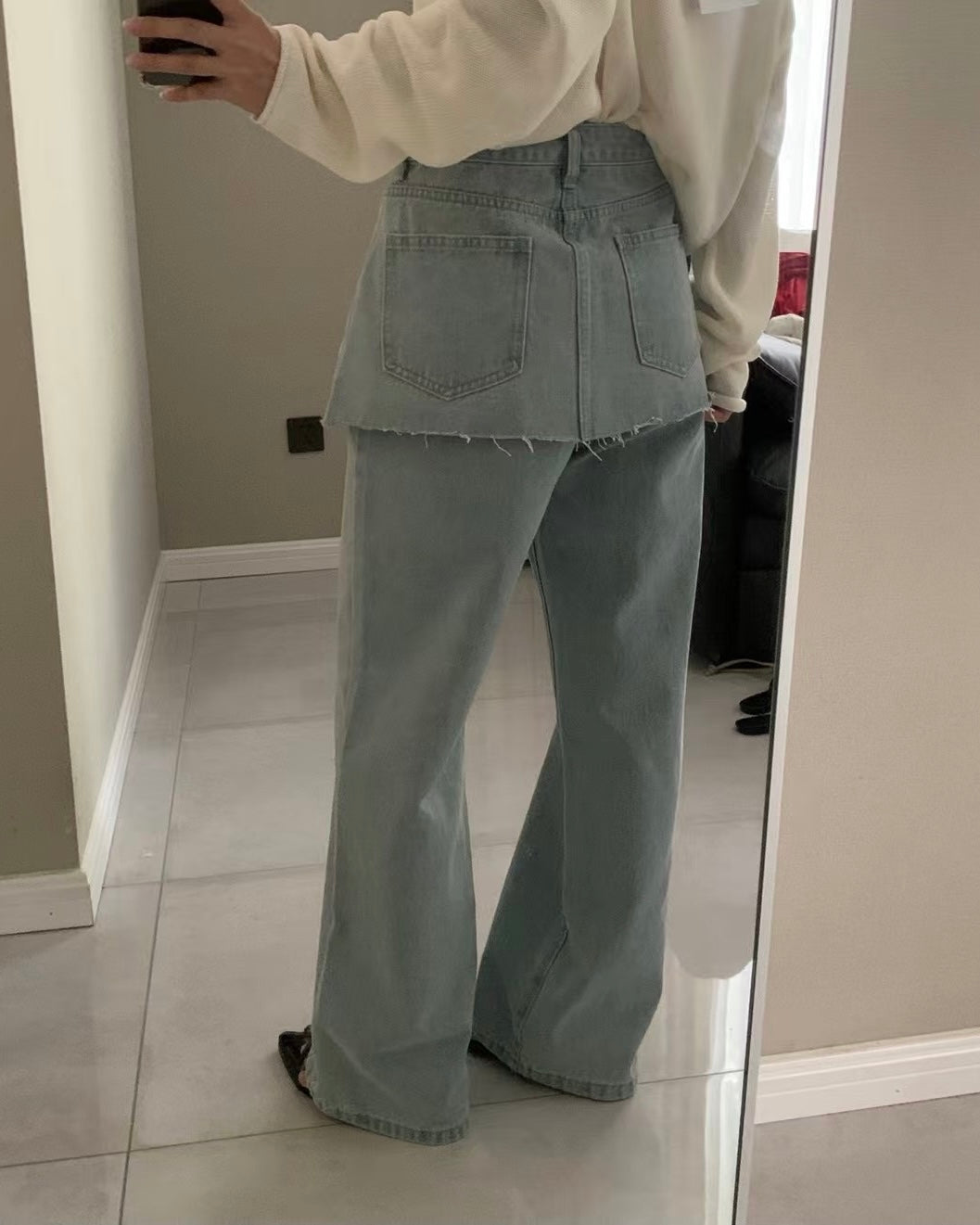 Denim Duo Skirt and Jeans