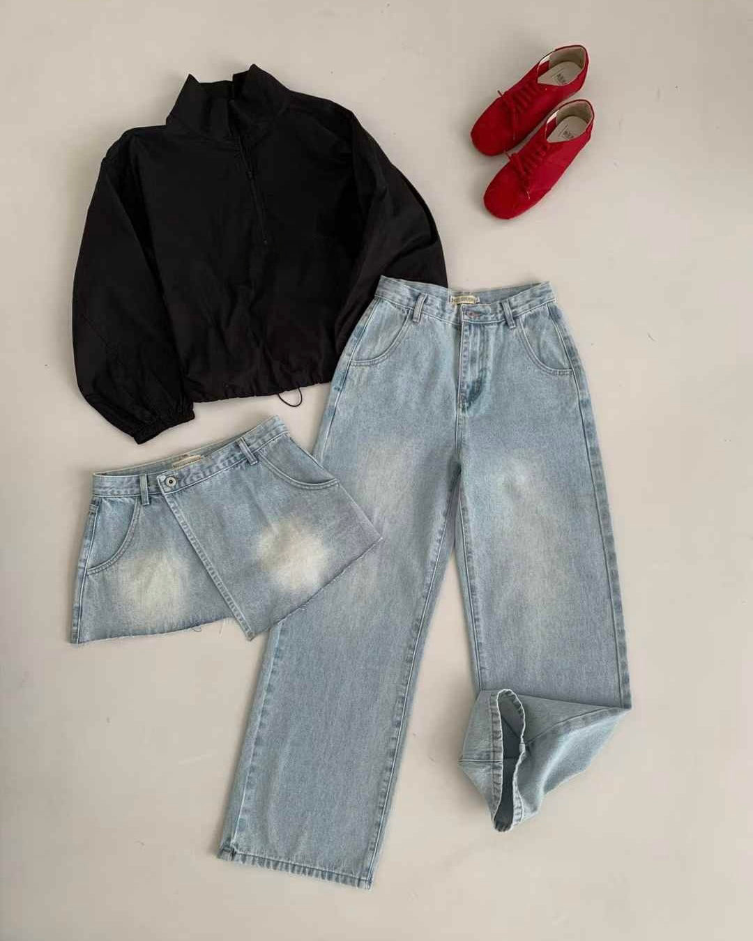Denim Duo Skirt and Jeans