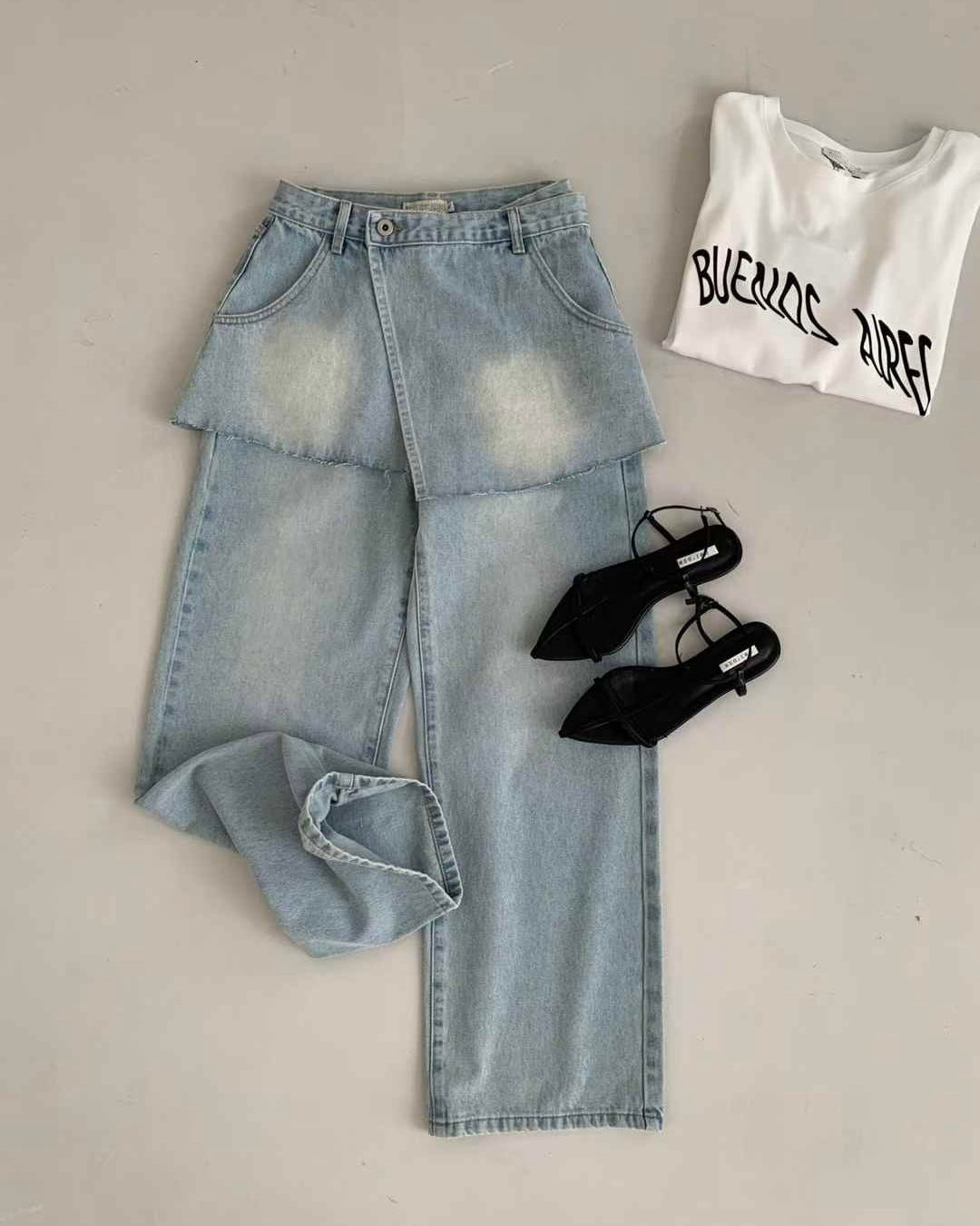 Denim Duo Skirt and Jeans