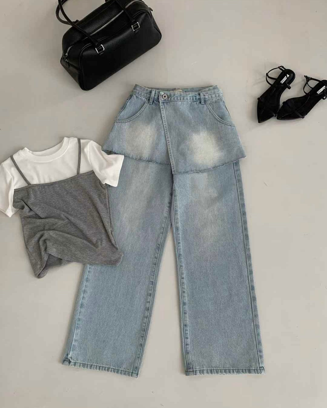 Denim Duo Skirt and Jeans