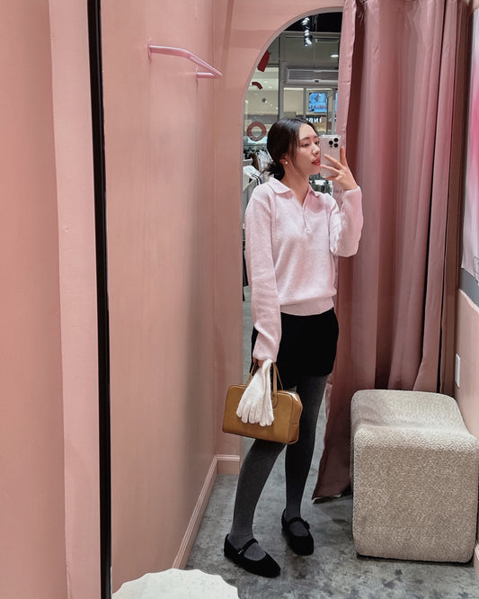 Soft Ribbed Polo Knit