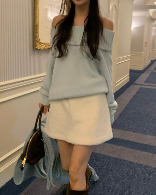 Foldover Alpaca Wool Sweater