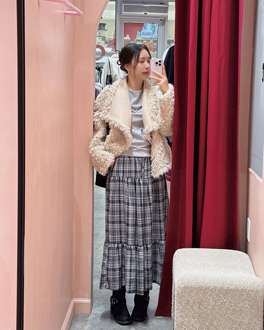 Checkered Tiered Skirt