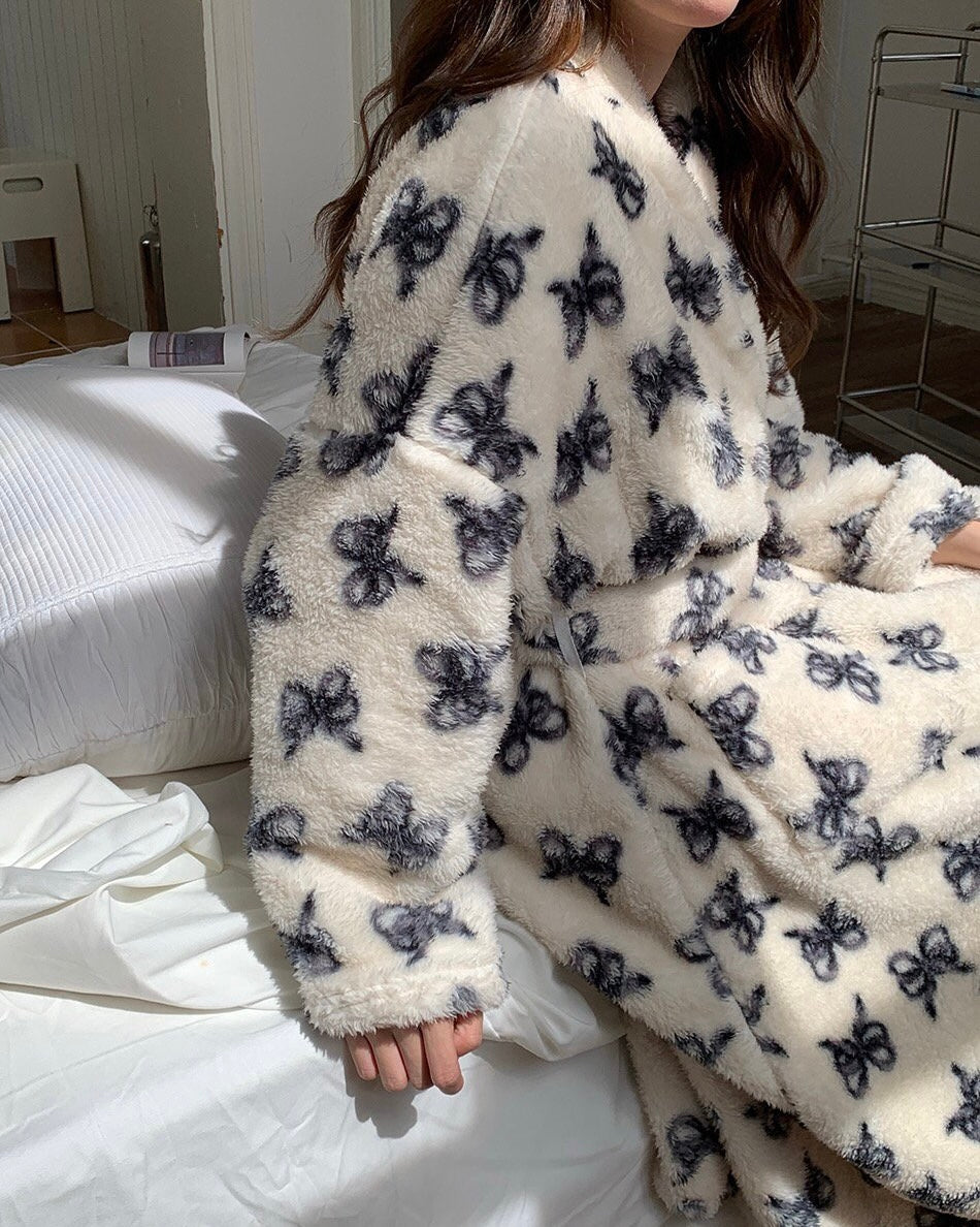 Bow Fleece Robe