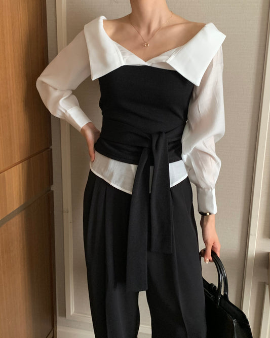 Sheer Bustier Blouse