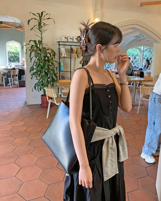 Pintuck Layering Maxi Dress