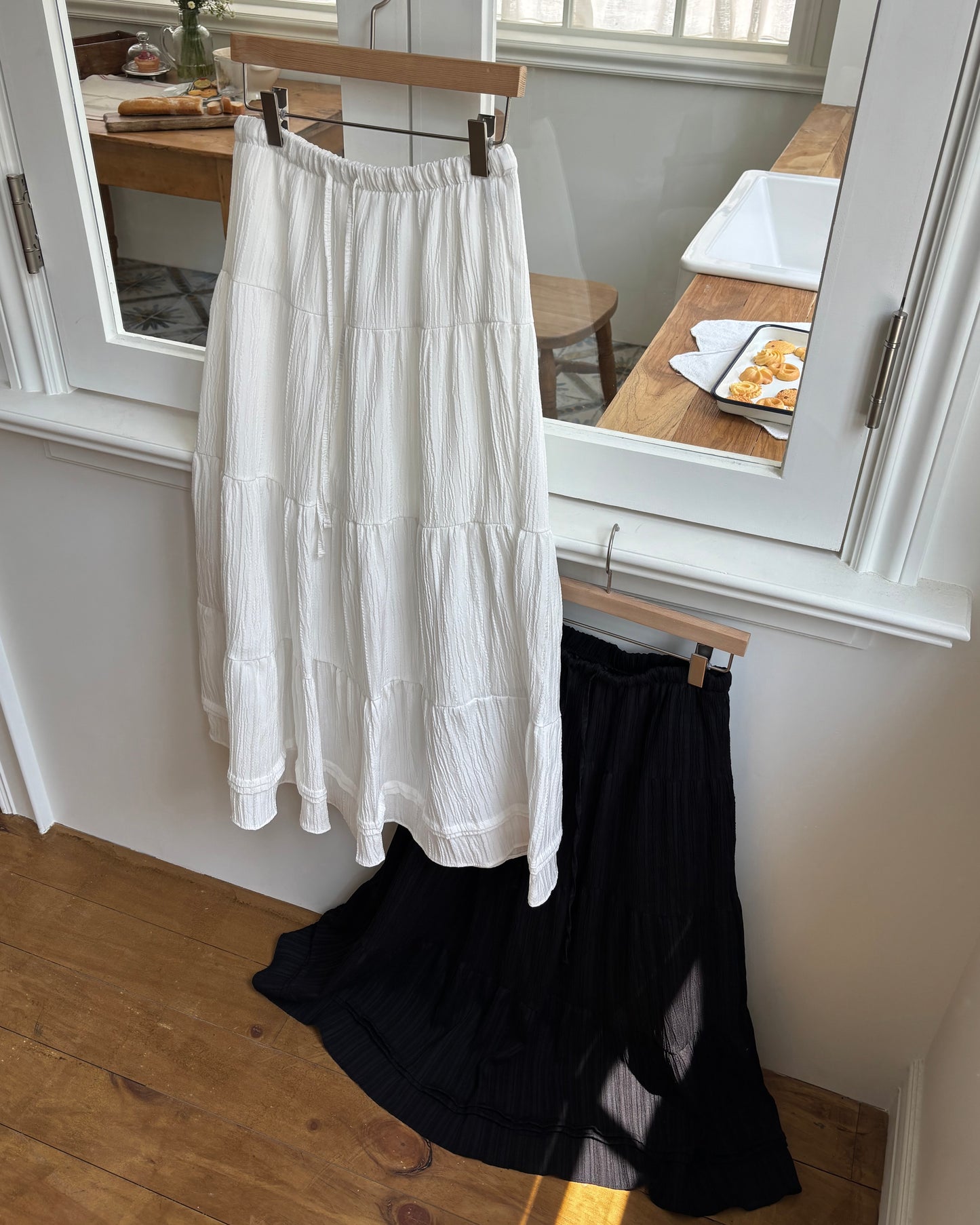 Boho Tiered Crinkle Skirt