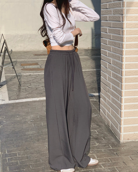 Pleated Wide Leg Lounge Pants