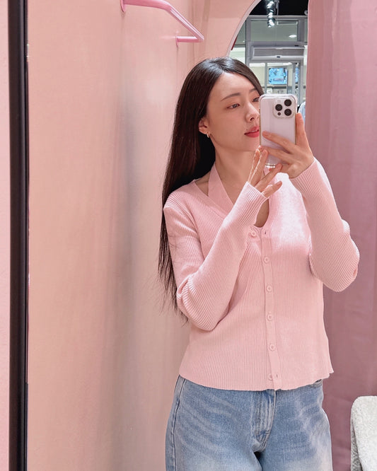 Ribbed Halter Tank Cardigan Set