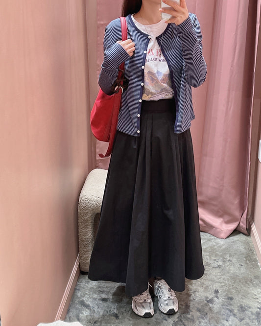 Flowy Pintuck A-Line Skirt