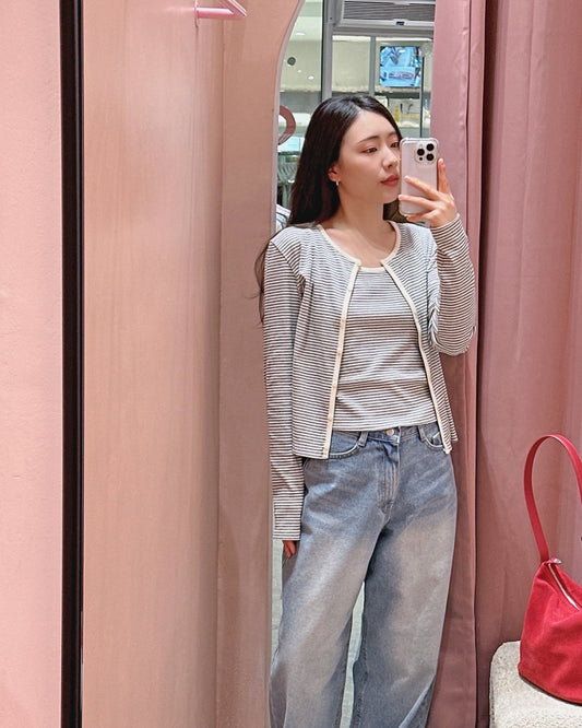 (PRE-ORDER) Striped Cardigan and Cami Set