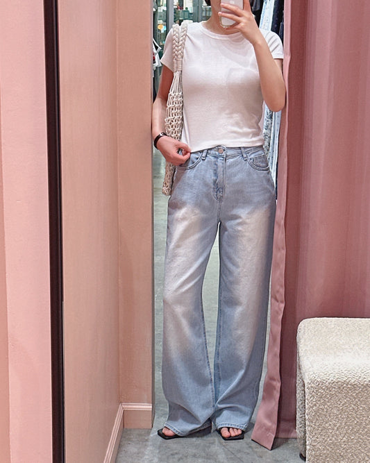 Light Wash Wide-Leg Jeans
