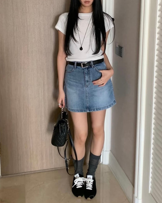 Back Pocket Denim Mini