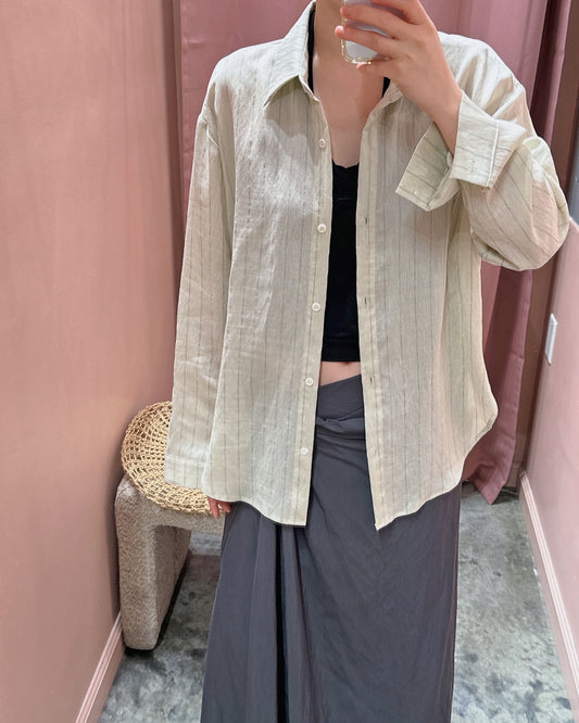 Relaxed Linen Stripe Shirt