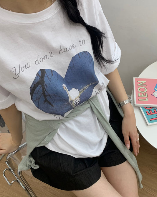 Whispering Swan Heart Tee