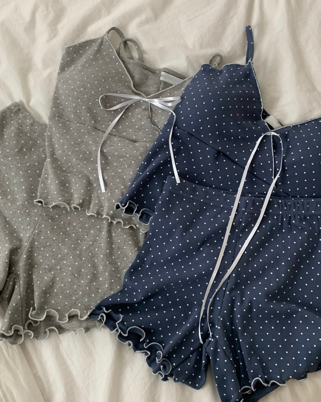 Polka Dot Ruffle Cami Shorts Set