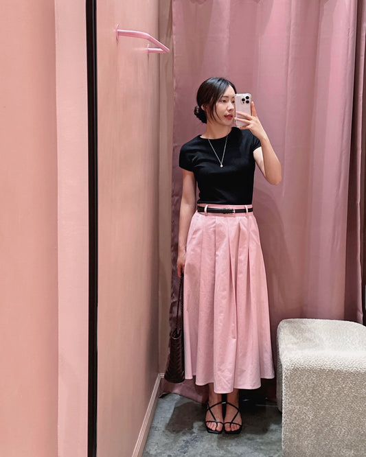 Flowy Pleated Cotton Skirt