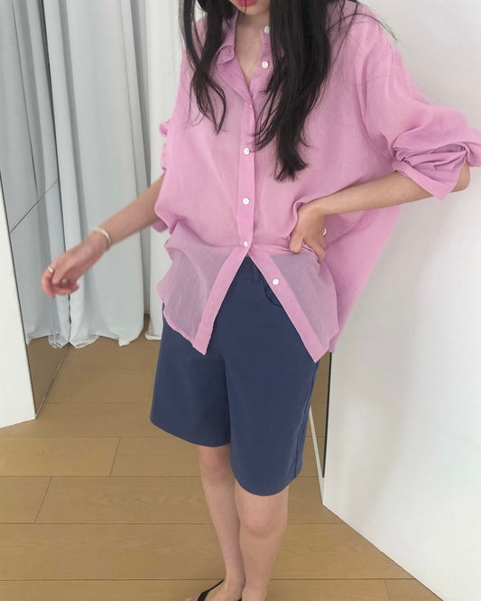 Vivid Oversized Crinkle Shirt