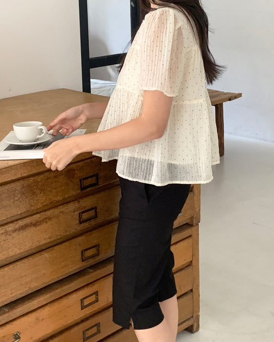 Polka Dot Tiered Blouse