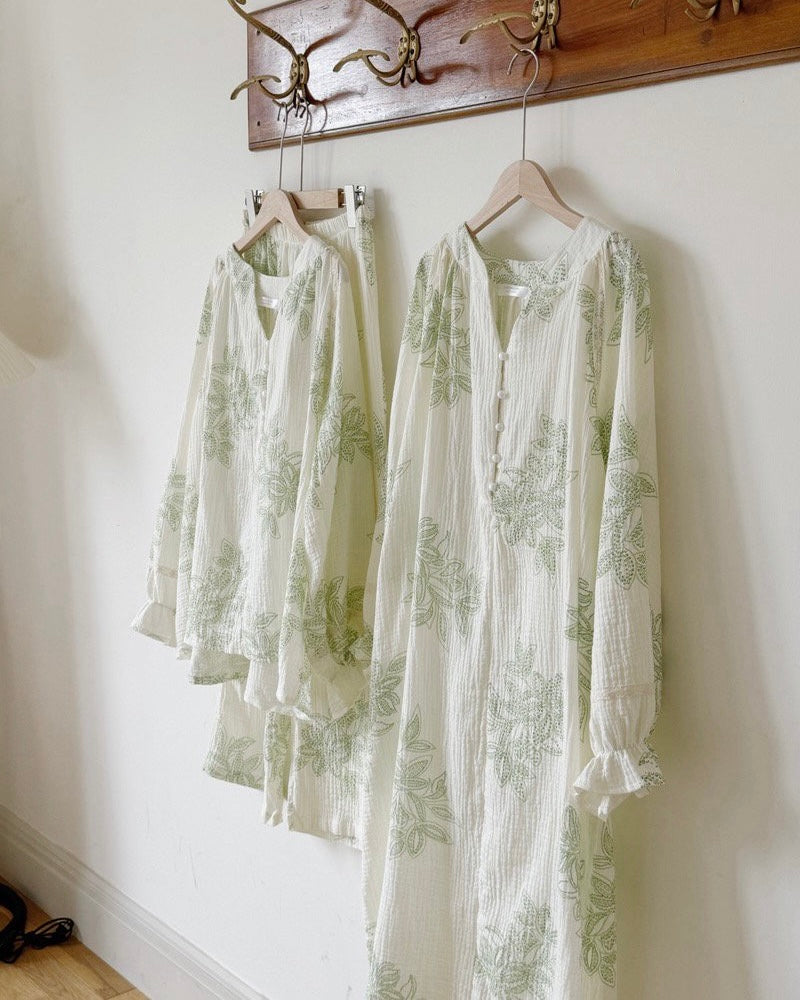 Botanical Leaf Pajama Set