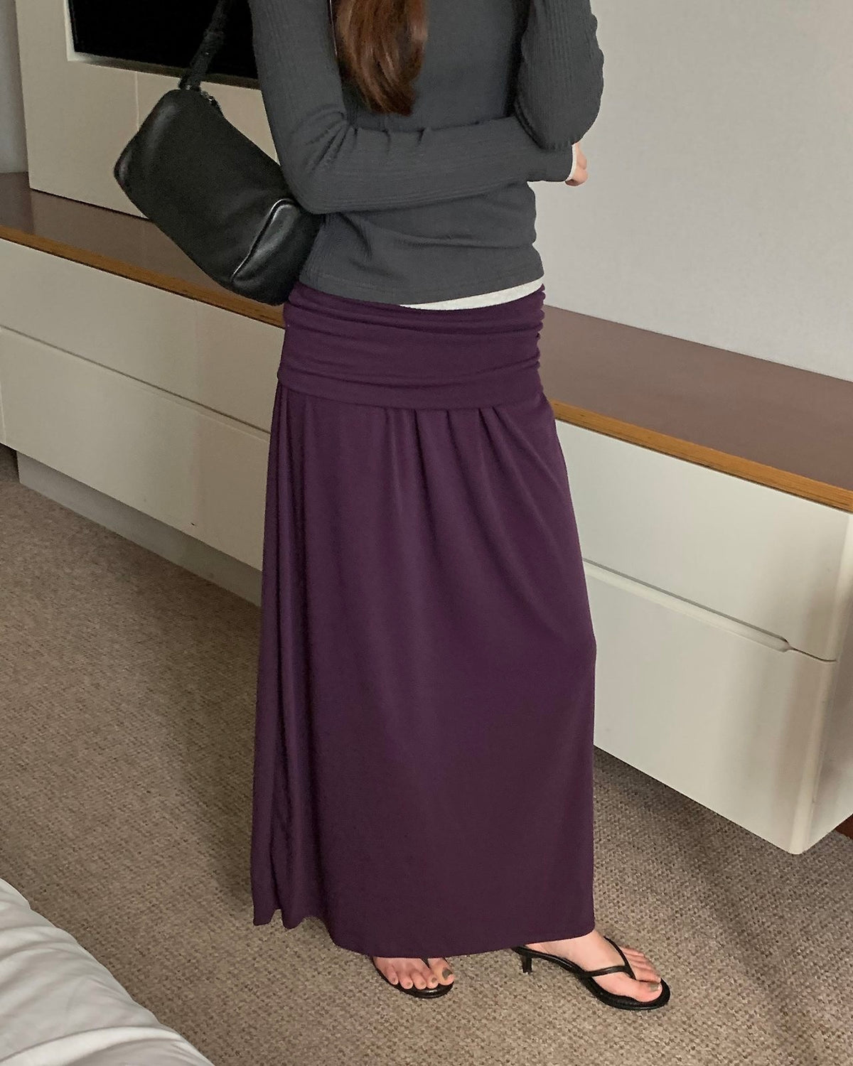 Fold-Over Maxi Skirt
