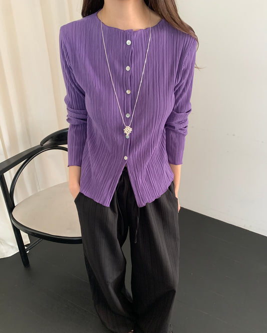 Accordion Pleat Cardigan