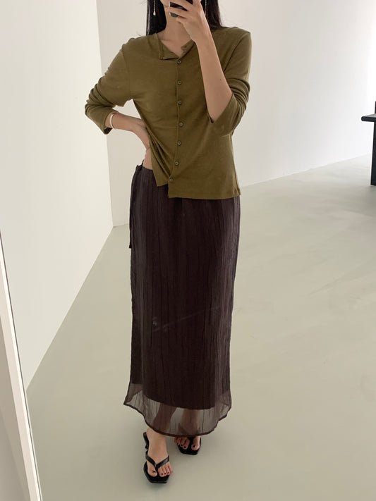 Side Tie Crinkle Skirt