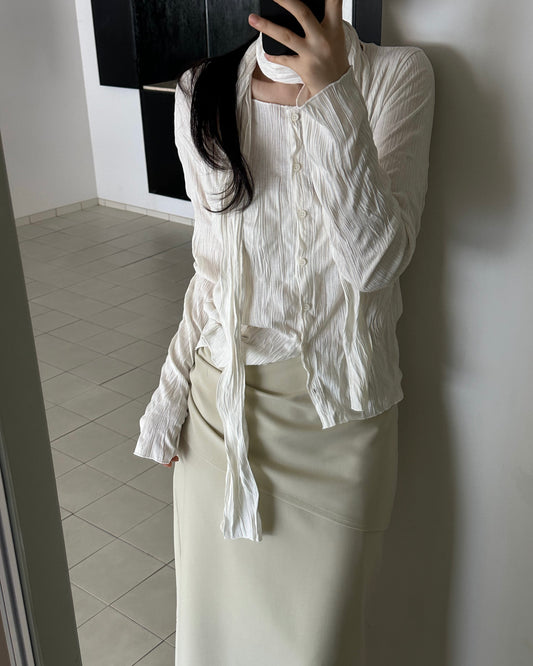 Crinkle Scarf Cardigan