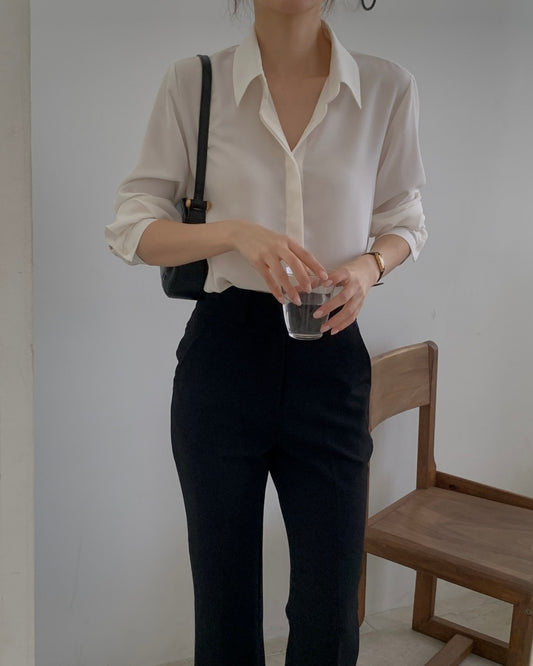 Fluid Collar Blouse