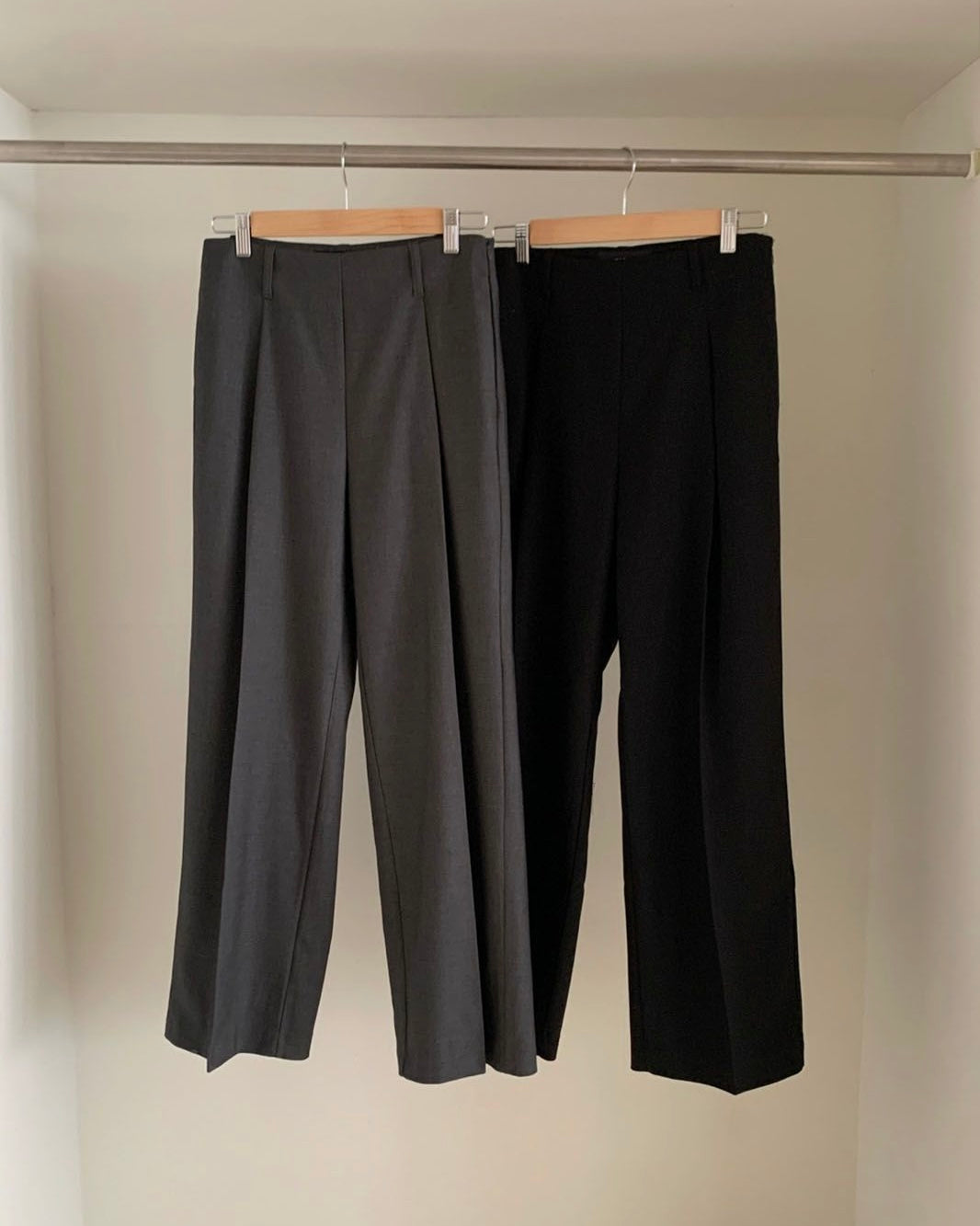 Pleated Wide-Leg Trousers
