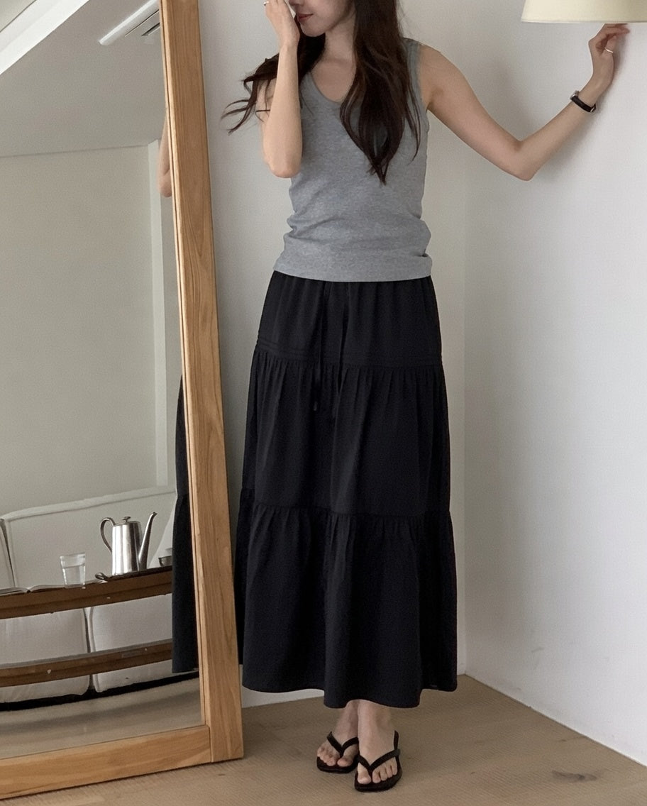 Tiered Cotton Skirt