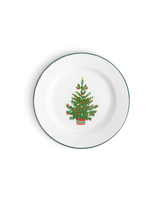 Helmsie X Cch Christmas Tree Enamelware Flat Salad Plate