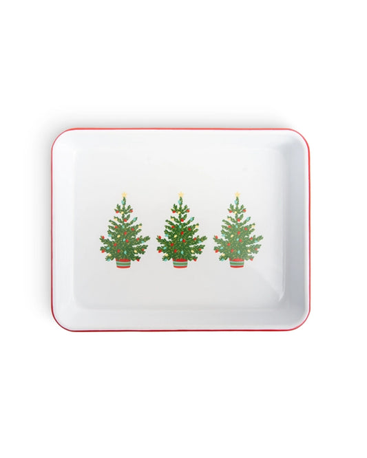 Helmsie X Cch Christmas Tree Enamelware Small Rect. Tray