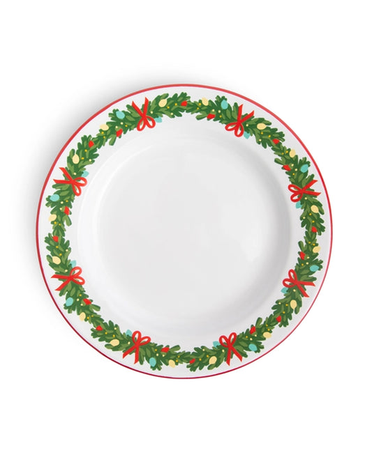 Helmsie X Cch Christmas Garland Enamelware Dinner Plate