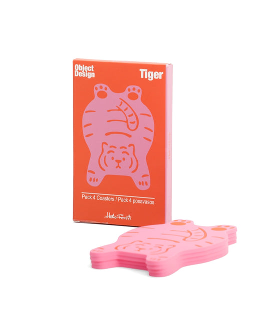 Helio Ferretti Pack of 4 Pink Tiger Coasters