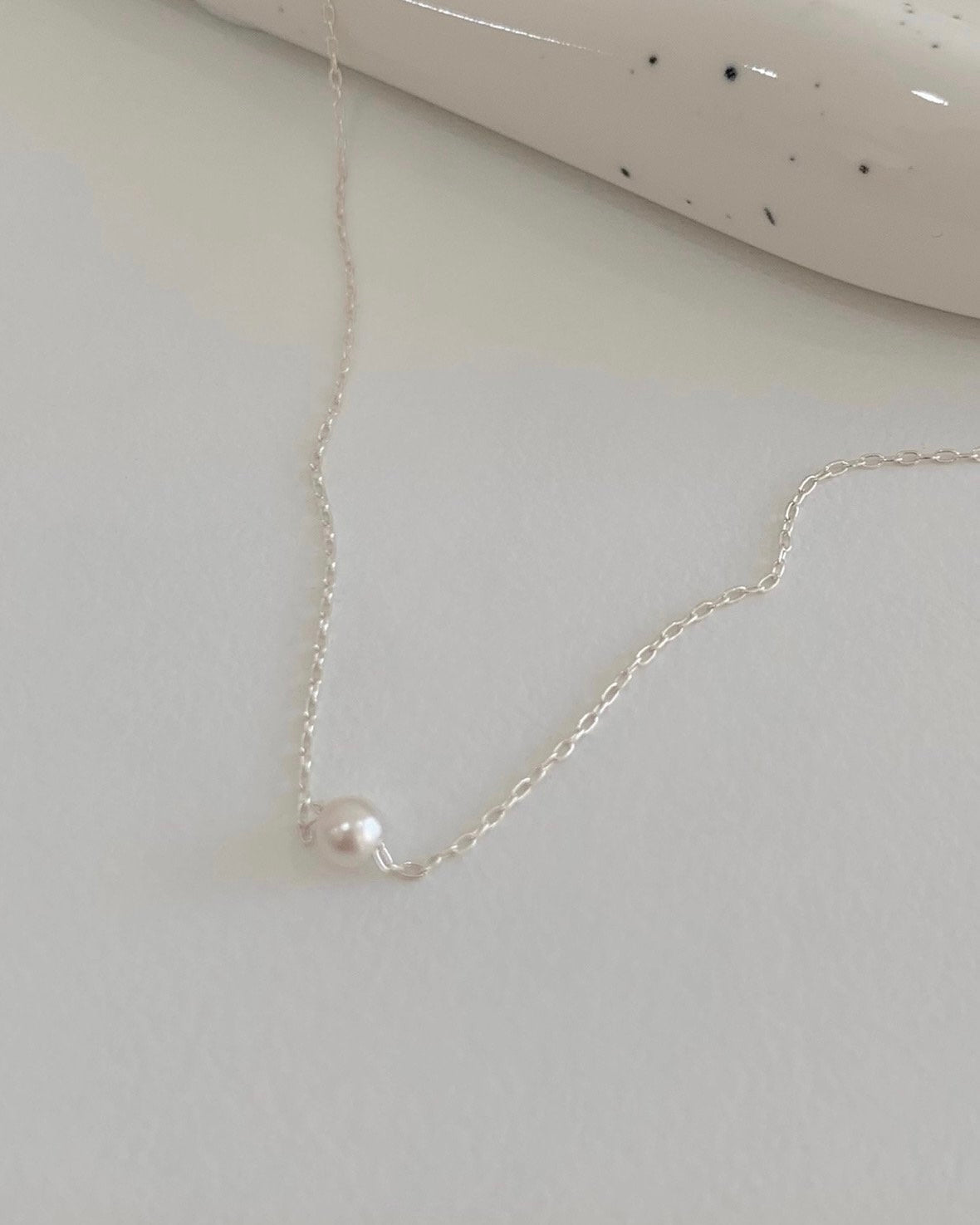 925 Silver Faux Pearl Necklace