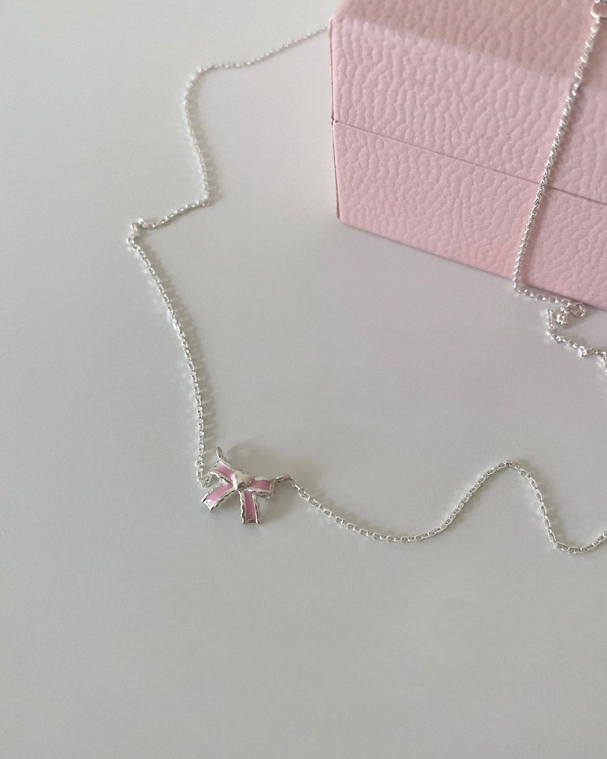 925 Silver Colored Ribbon Necklace