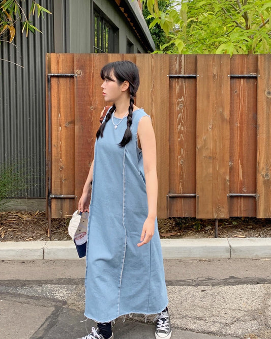Raw Hem Maxi Dress