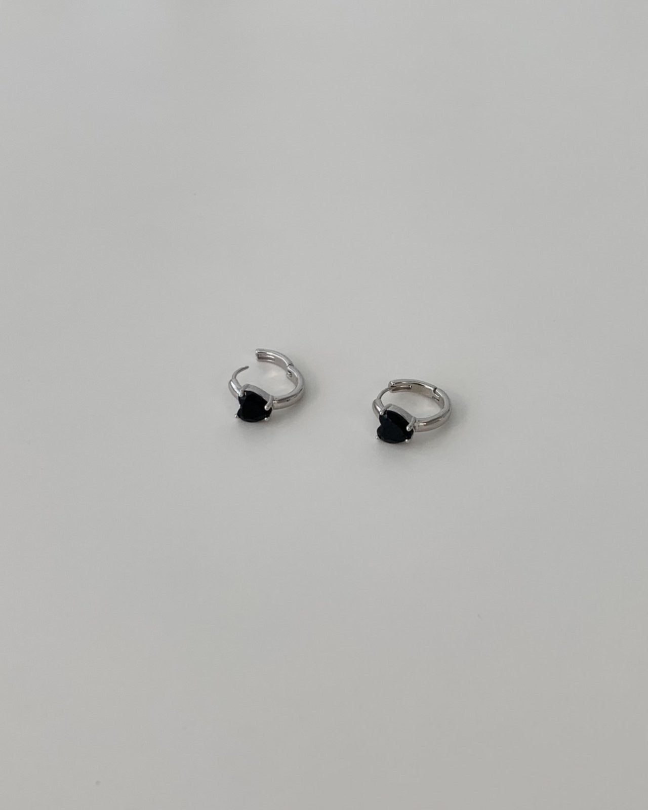 Black Heart Huggie Earring