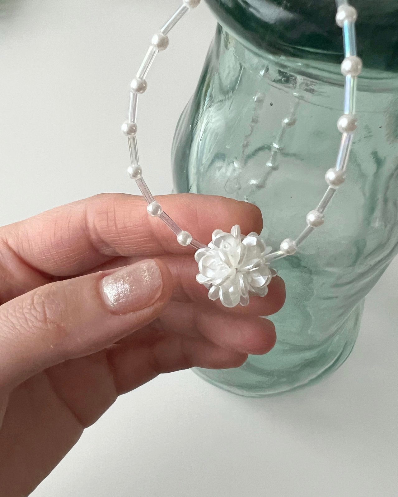 Aurora Beads Flower Necklace