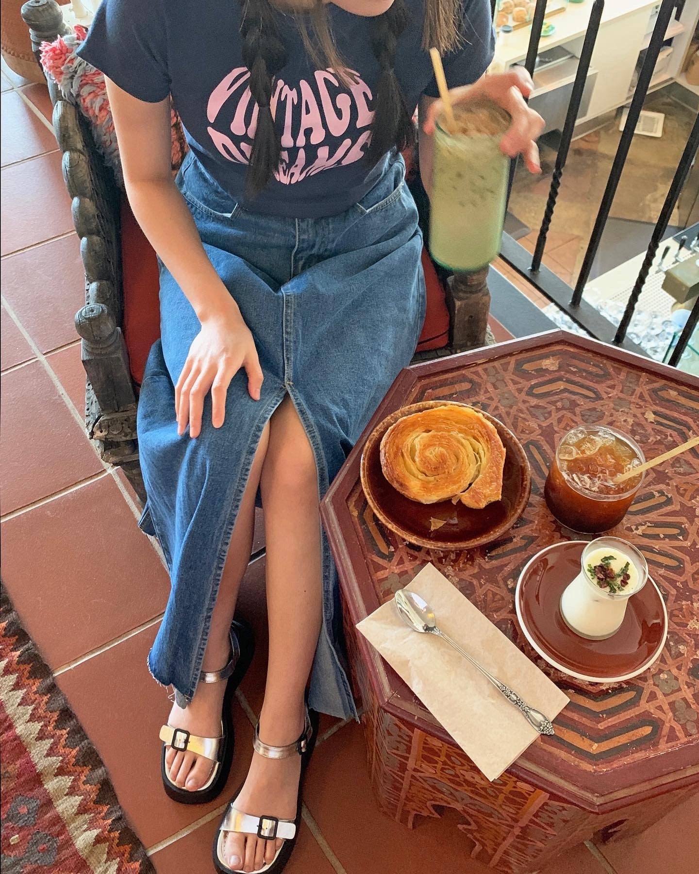 Flare Denim Maxi Skirt