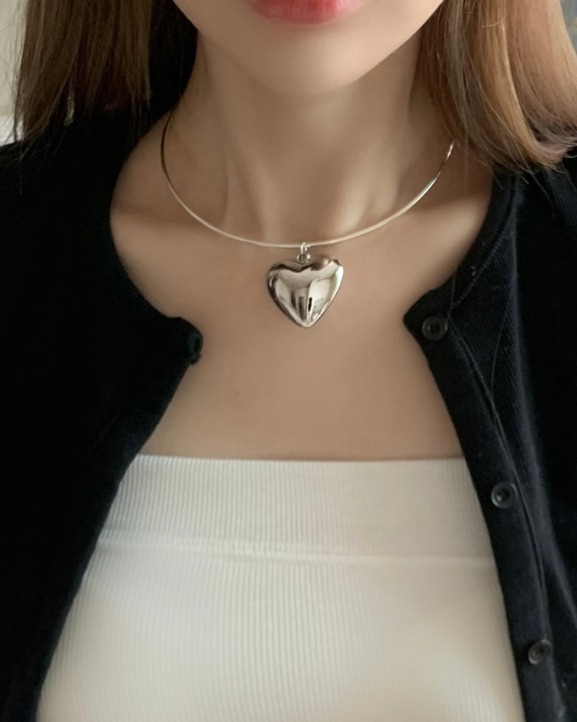 Bold Heart Choker Necklace