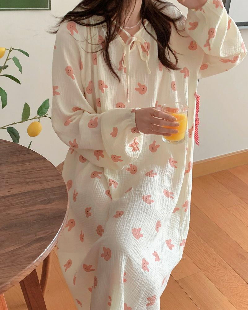 Pink Rabbit Pajama Set / Dress